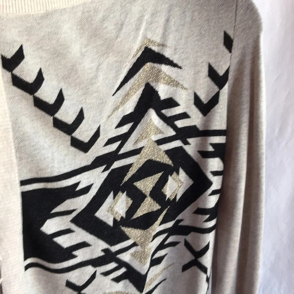 INC International Concepts petite Aztec print waterfall sweater, size PM - Picture 2 of 7